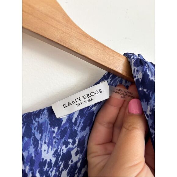 Ramy Brook Kelsie blue leopard midi dress size large - Picture 4 of 8